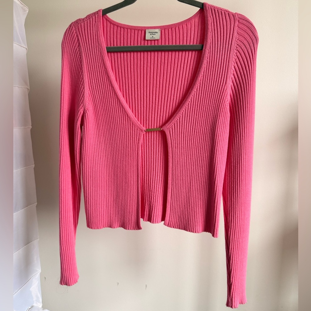 Abercrombie & Fitch Pink Ribbed Cardigan